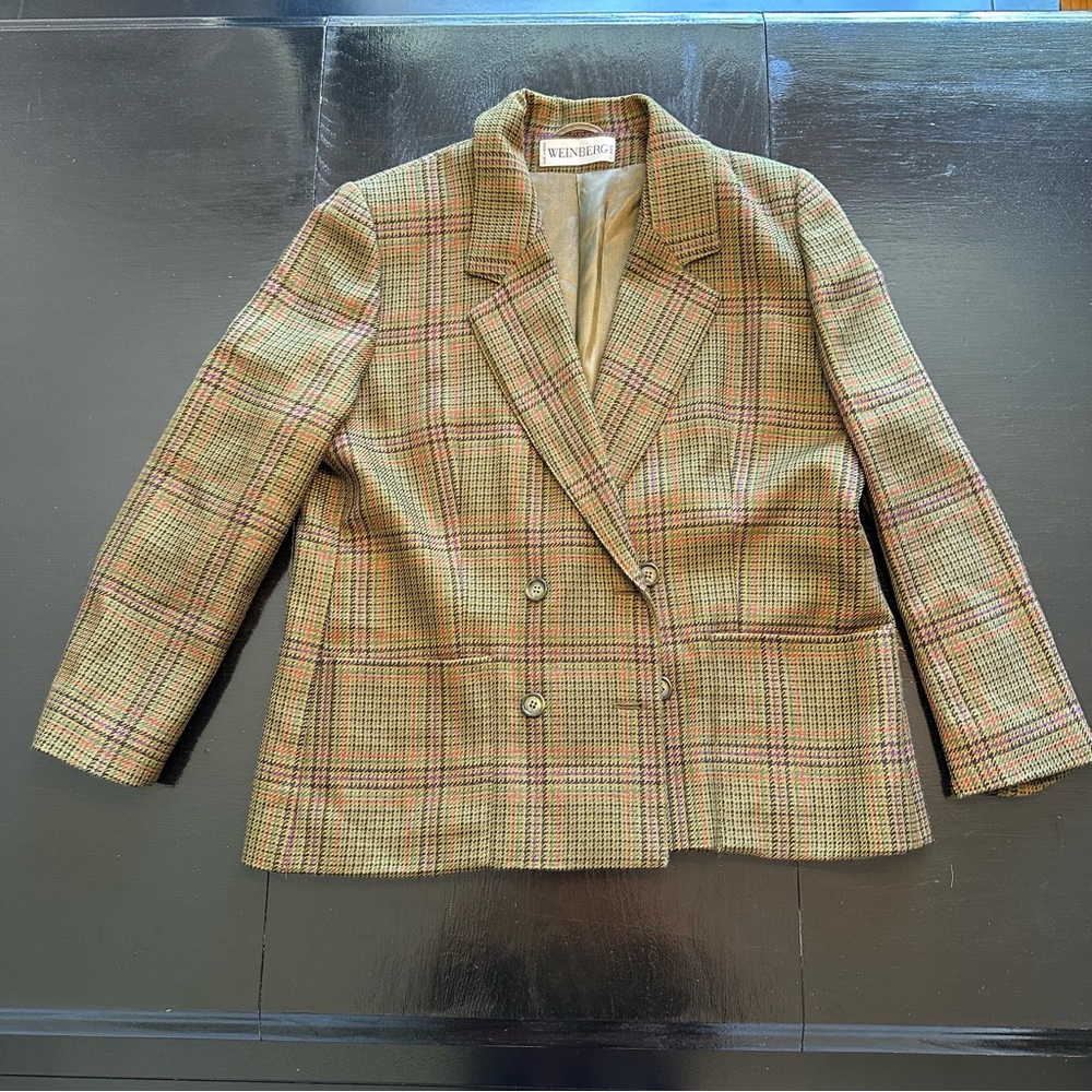 Vintage Weinberg Paris France French European Academic Blazer Brown Unique Wool